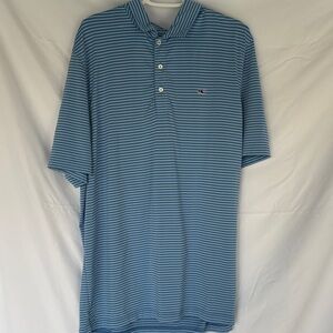 Vineyard Vines Blue and White Striped Polo